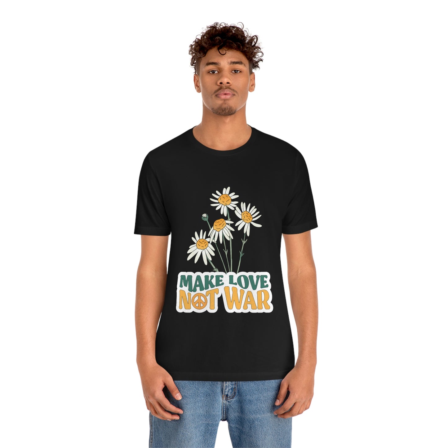 A Comfortable Tee Make Love Not War Unisex Jersey Short Sleeve Tee