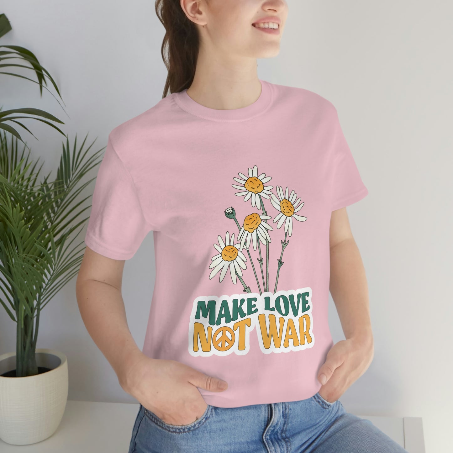 A Comfortable Tee Make Love Not War Unisex Jersey Short Sleeve Tee