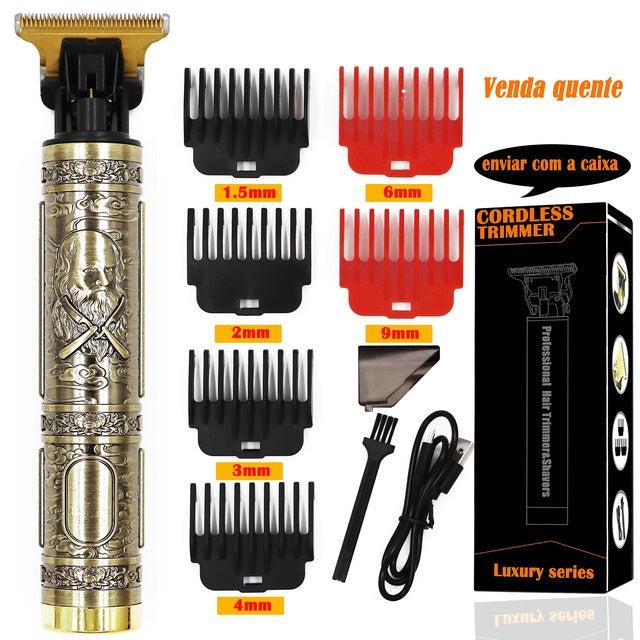 USB Vintage T9 0mm Electric Hair Trimmer For Man Cordless Clippers Professional Beard Hair Cutting Machine Barber rechargeable