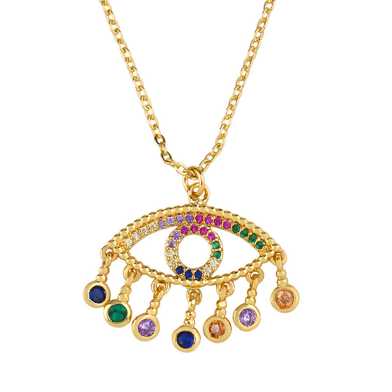 Unleash Your Inner Edge with the Simple Female Wild Devil's Eye Pendant Necklace Jewelry