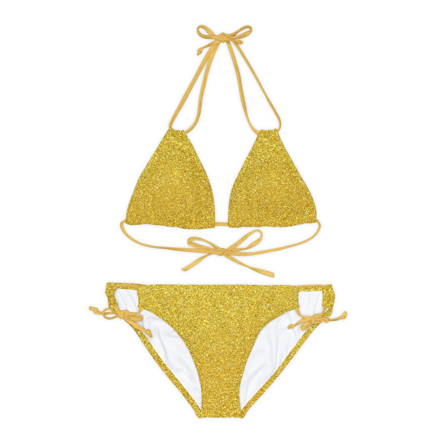 Golden Hawaiian Lion Beach pattern Swimwear Beautiful for summer on the beach or pool side Strappy Bikini Set, Made in U.S.A