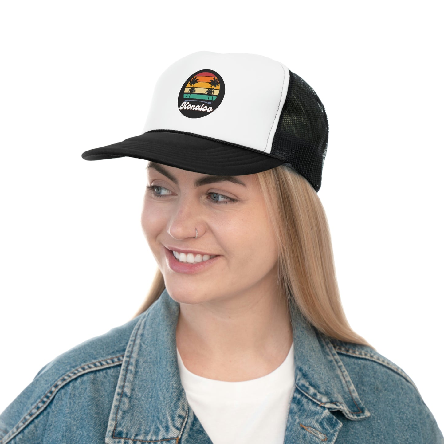 Hat Get Your Retro Vibes On with Our Trucker Caps - Featuring Palm Tree Shadows