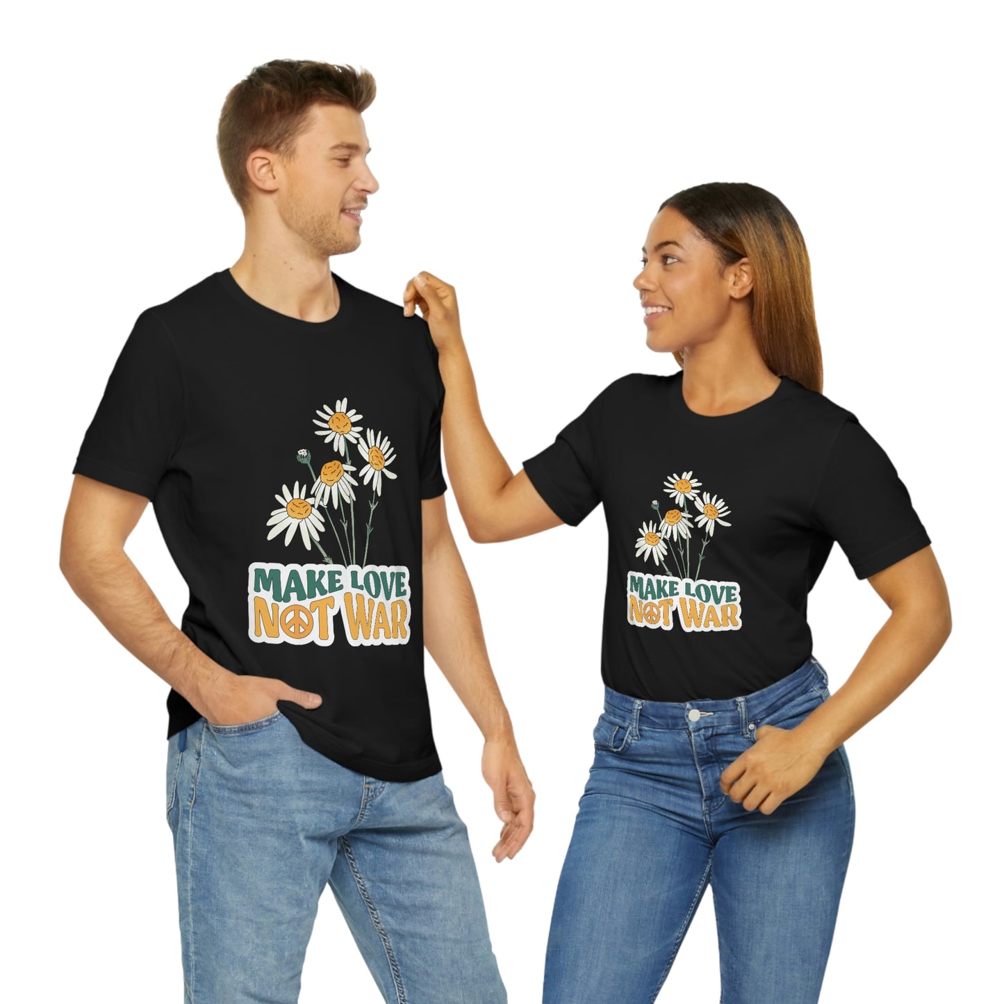 A Comfortable Tee Make Love Not War Unisex Jersey Short Sleeve Tee