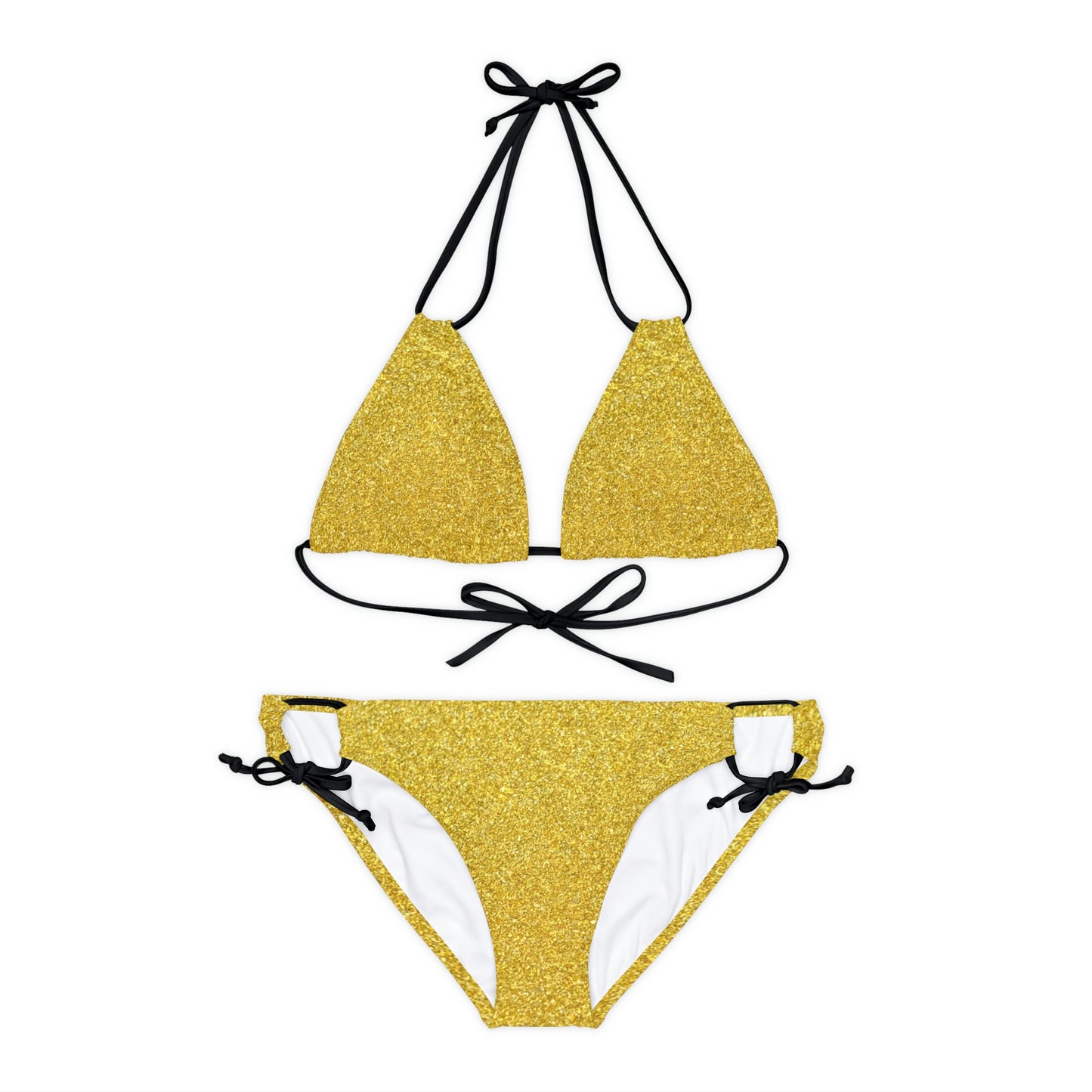 Golden Hawaiian Lion Beach pattern Swimwear Beautiful for summer on the beach or pool side Strappy Bikini Set, Made in U.S.A