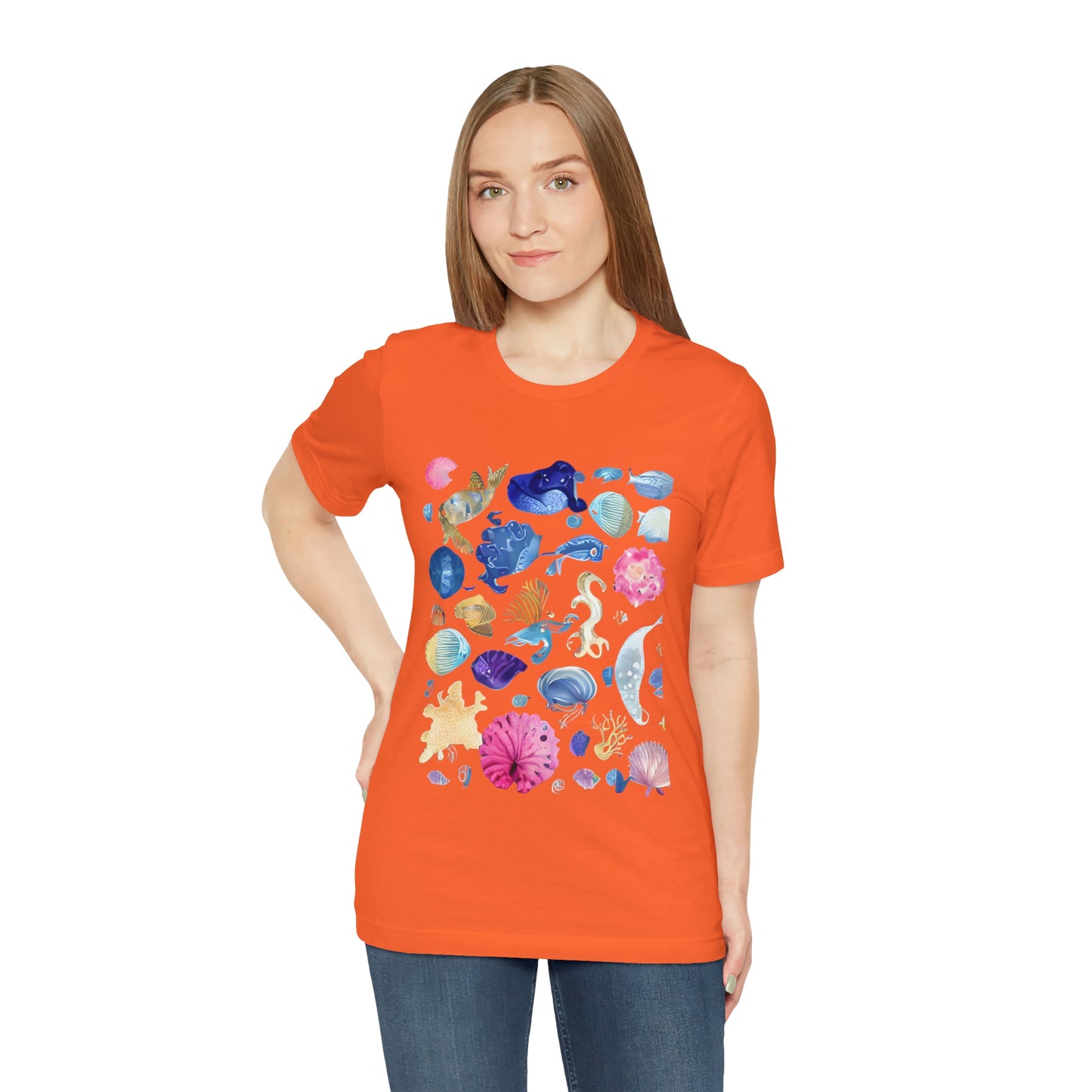Watercolor Sea Creatures Tshirt Marine Life Ocean Conservation Environment Shirt Tropical Fish Coral Reef Octopus Jellyfish Turtle Shirt