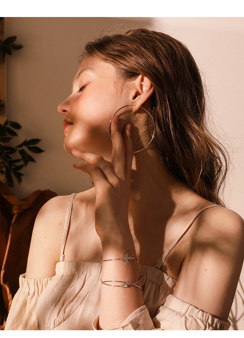 925 Silver Earrings Simple ring earrings, elegance to any outfit, whether you're dressing up for a special occasion or keeping it