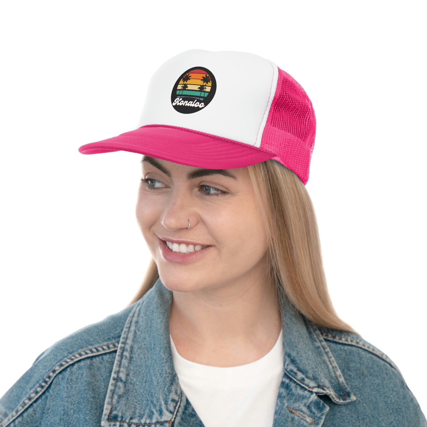 Hat Get Your Retro Vibes On with Our Trucker Caps - Featuring Palm Tree Shadows