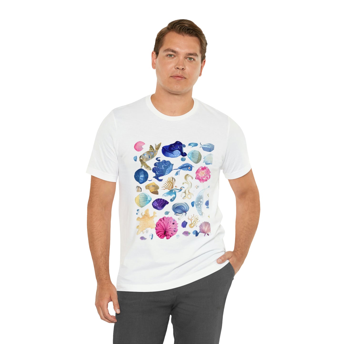 Watercolor Sea Creatures Tshirt Marine Life Ocean Conservation Environment Shirt Tropical Fish Coral Reef Octopus Jellyfish Turtle Shirt