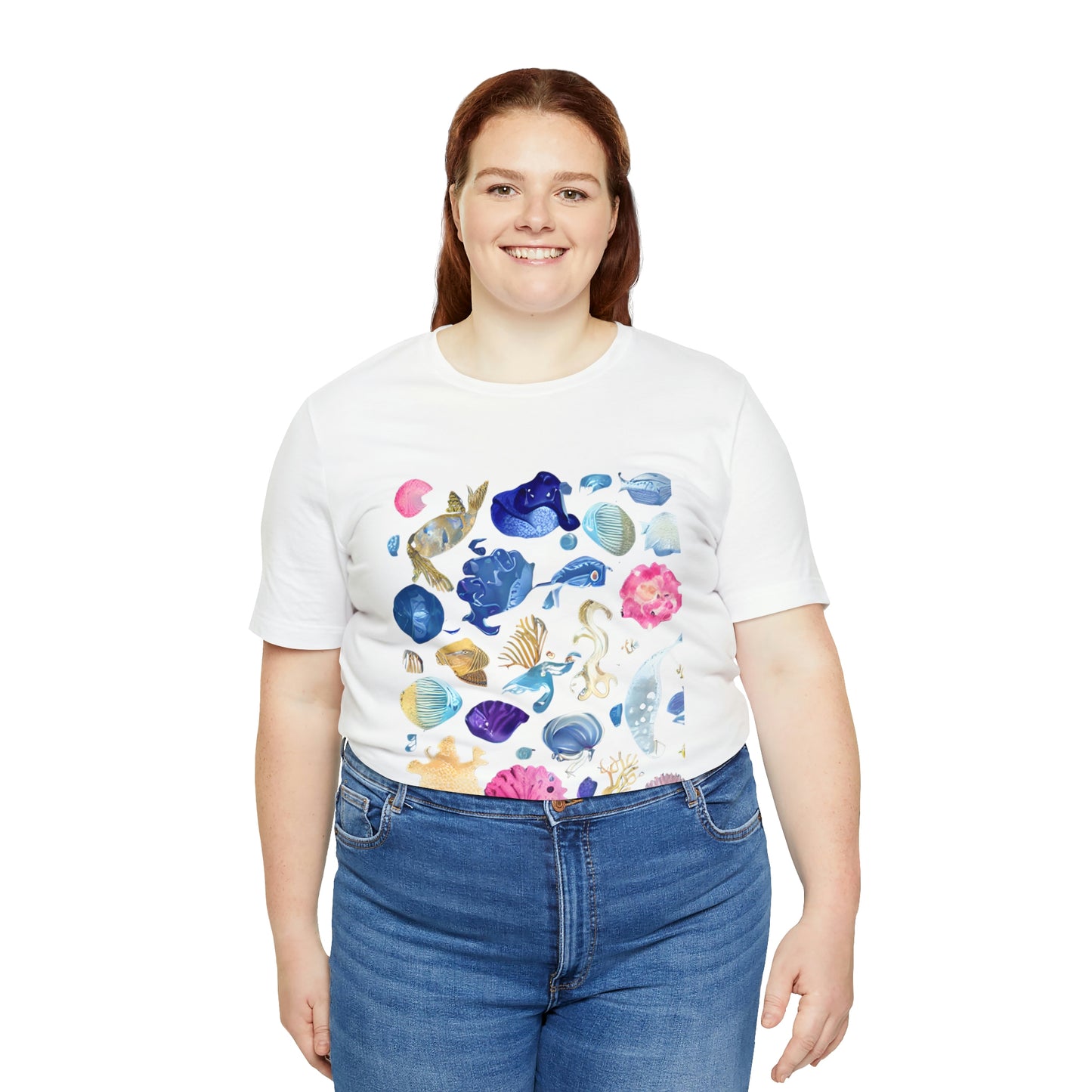 Watercolor Sea Creatures Tshirt Marine Life Ocean Conservation Environment Shirt Tropical Fish Coral Reef Octopus Jellyfish Turtle Shirt