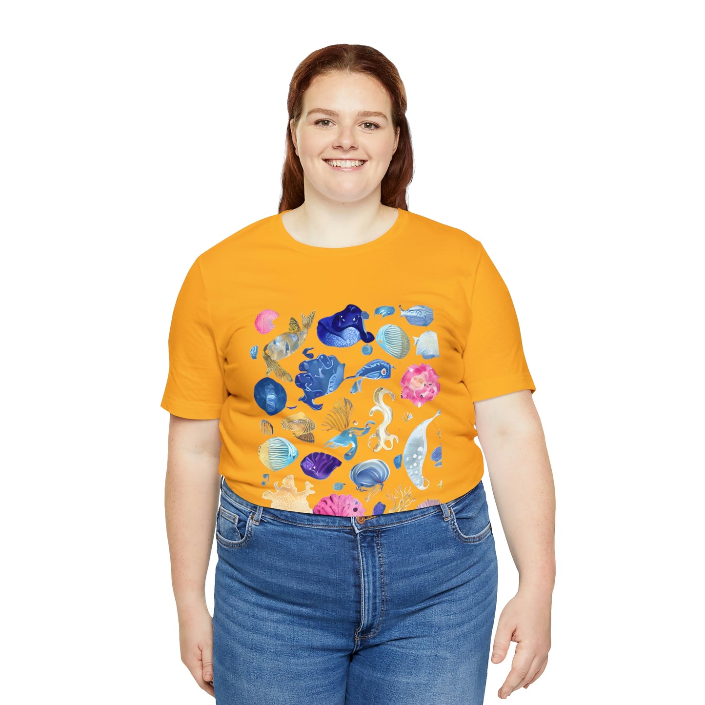 Watercolor Sea Creatures Tshirt Marine Life Ocean Conservation Environment Shirt Tropical Fish Coral Reef Octopus Jellyfish Turtle Shirt