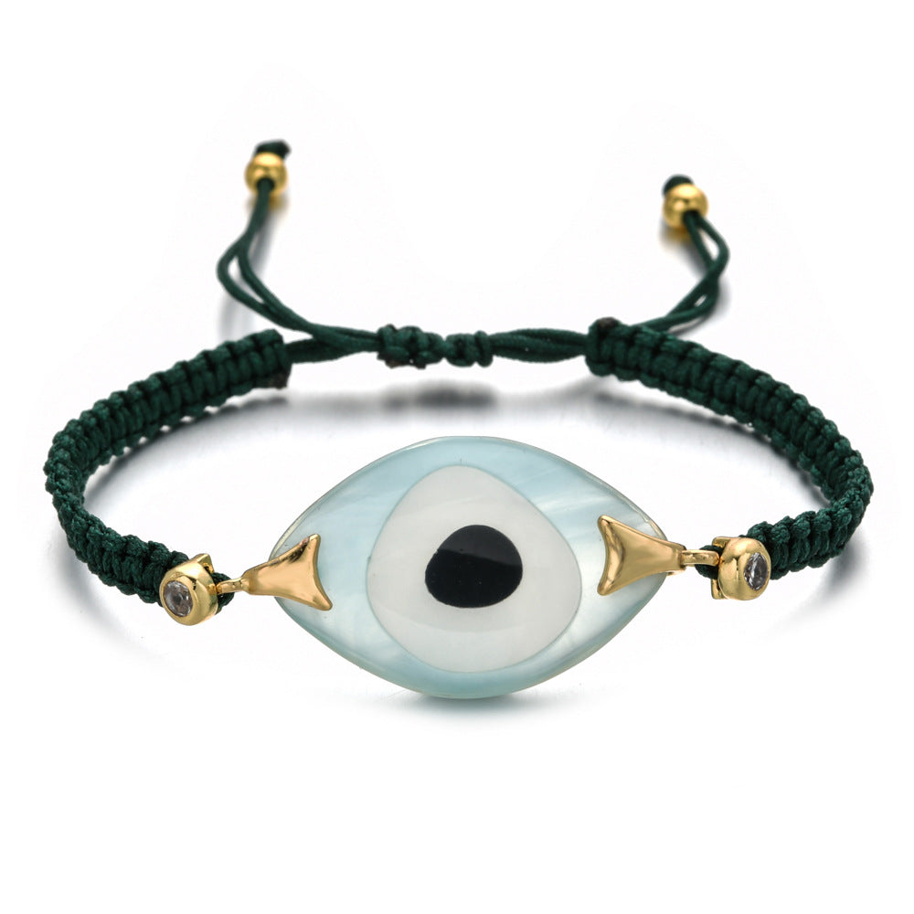 Turkish Demon Eye Totem Resin Hand Woven Bracelet