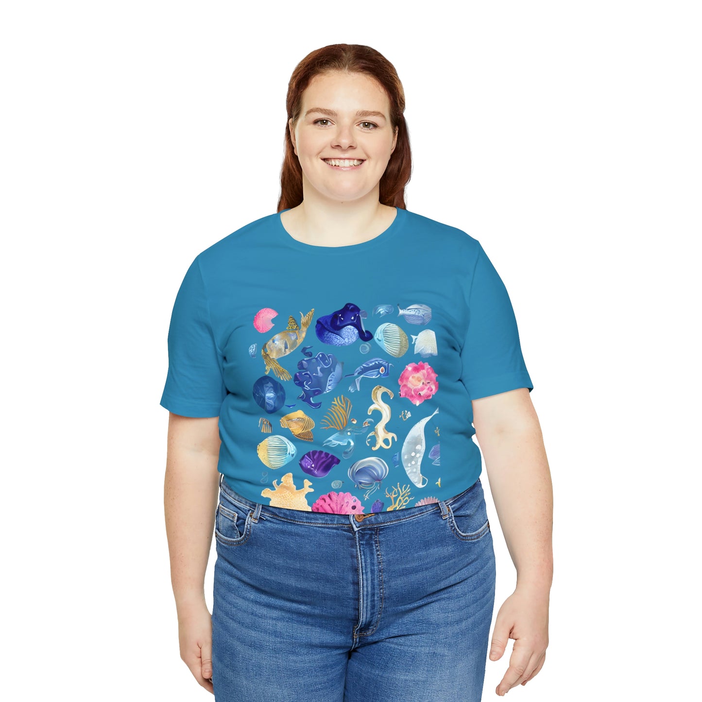 Watercolor Sea Creatures Tshirt Marine Life Ocean Conservation Environment Shirt Tropical Fish Coral Reef Octopus Jellyfish Turtle Shirt