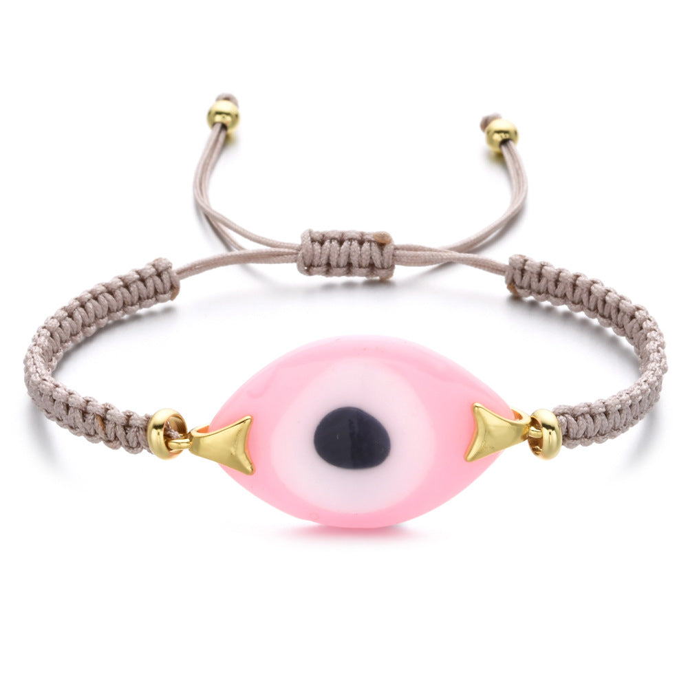 Turkish Demon Eye Totem Resin Hand Woven Bracelet