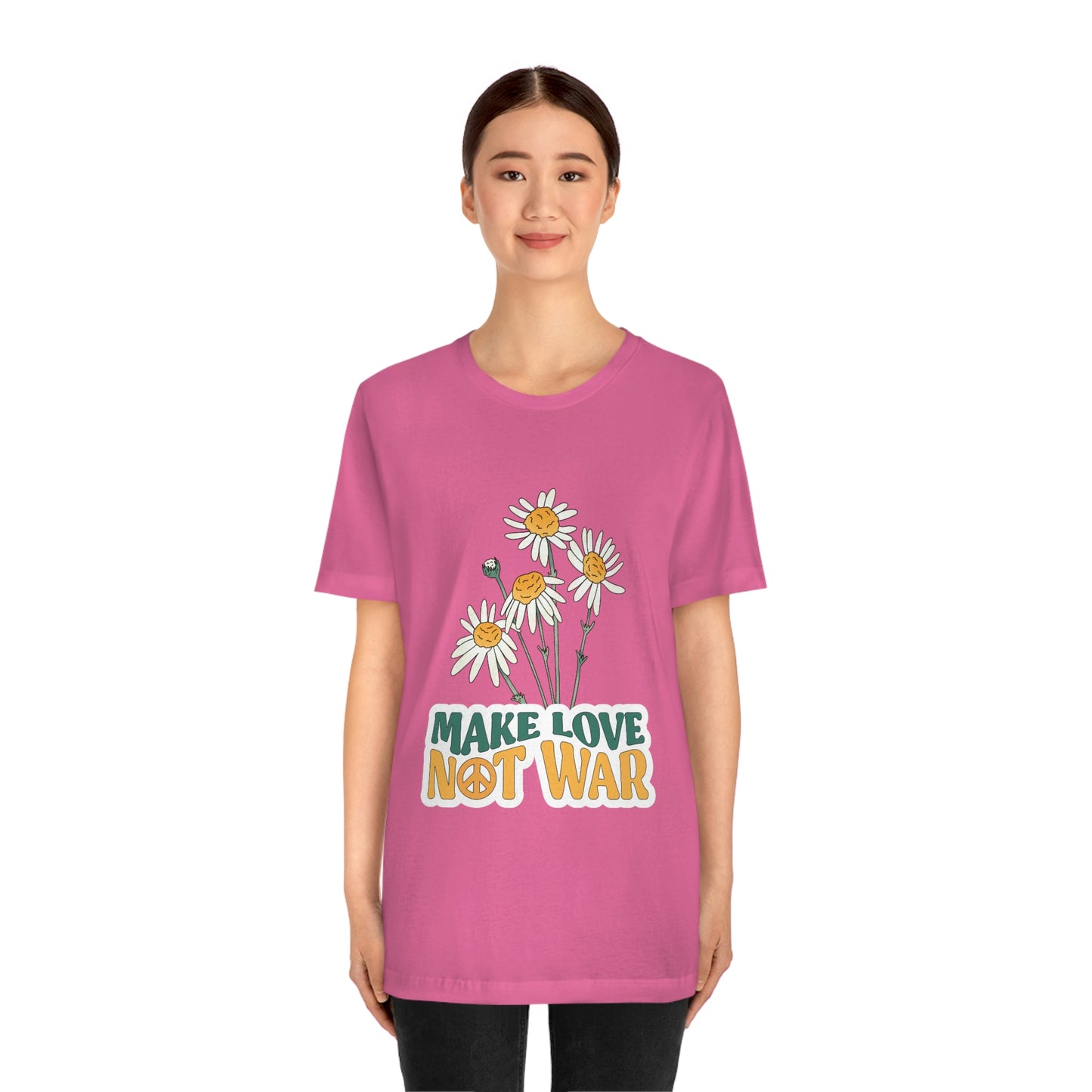 A Comfortable Tee Make Love Not War Unisex Jersey Short Sleeve Tee