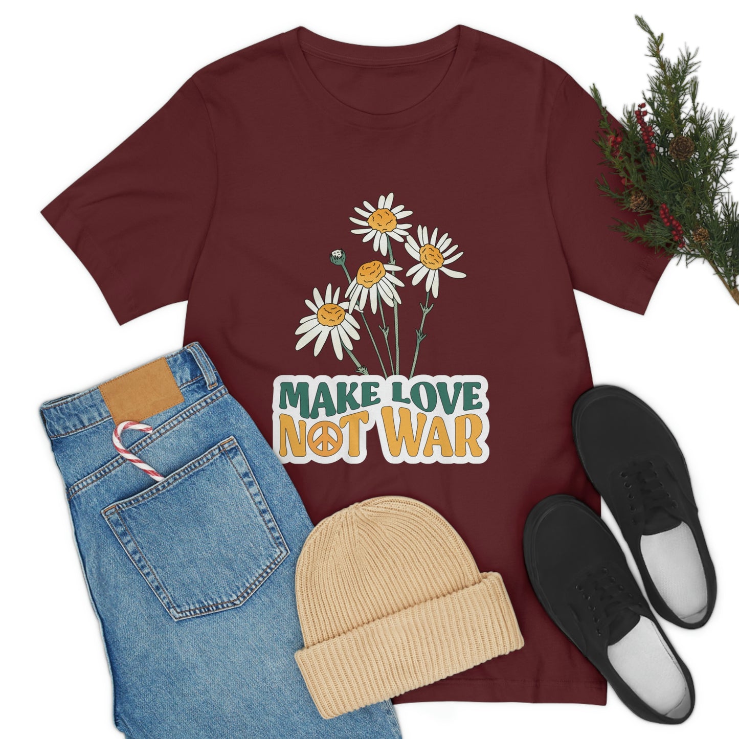 A Comfortable Tee Make Love Not War Unisex Jersey Short Sleeve Tee