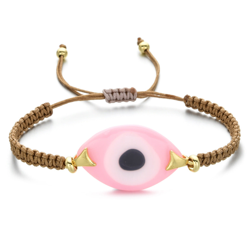 Turkish Demon Eye Totem Resin Hand Woven Bracelet