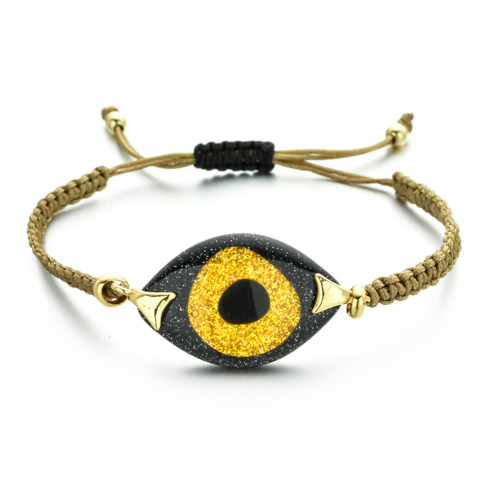 Turkish Demon Eye Totem Resin Hand Woven Bracelet