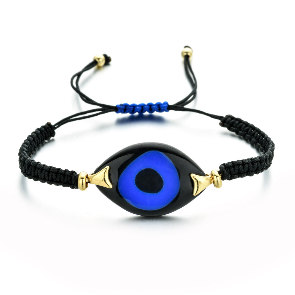 Turkish Demon Eye Totem Resin Hand Woven Bracelet