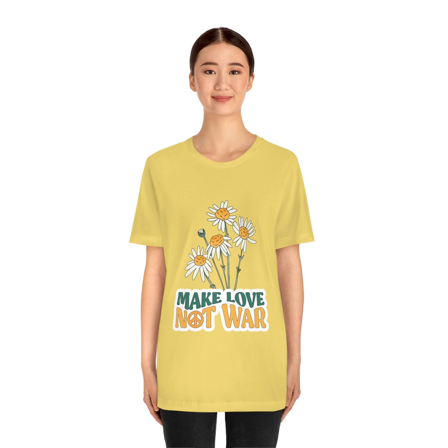 A Comfortable Tee Make Love Not War Unisex Jersey Short Sleeve Tee
