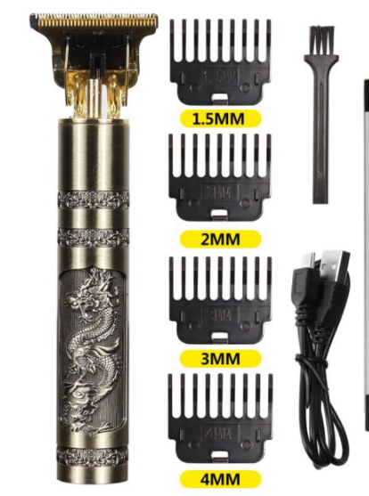 USB Vintage T9 0mm Electric Hair Trimmer For Man Cordless Clippers Professional Beard Hair Cutting Machine Barber rechargeable