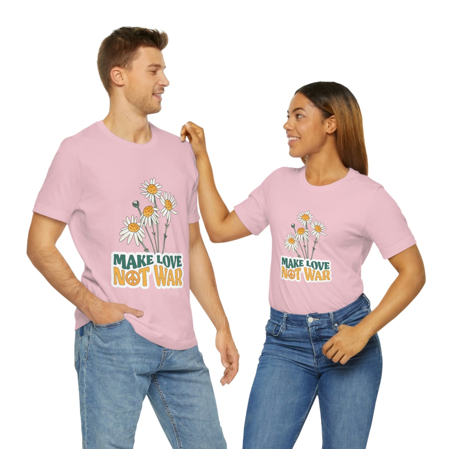 A Comfortable Tee Make Love Not War Unisex Jersey Short Sleeve Tee