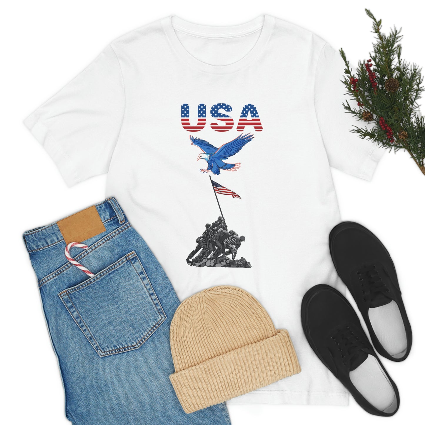 Happy 4th of July T-Shirt, USA Flag, Patriot Shirts, Unisex Jersey Short Sleeve Tee