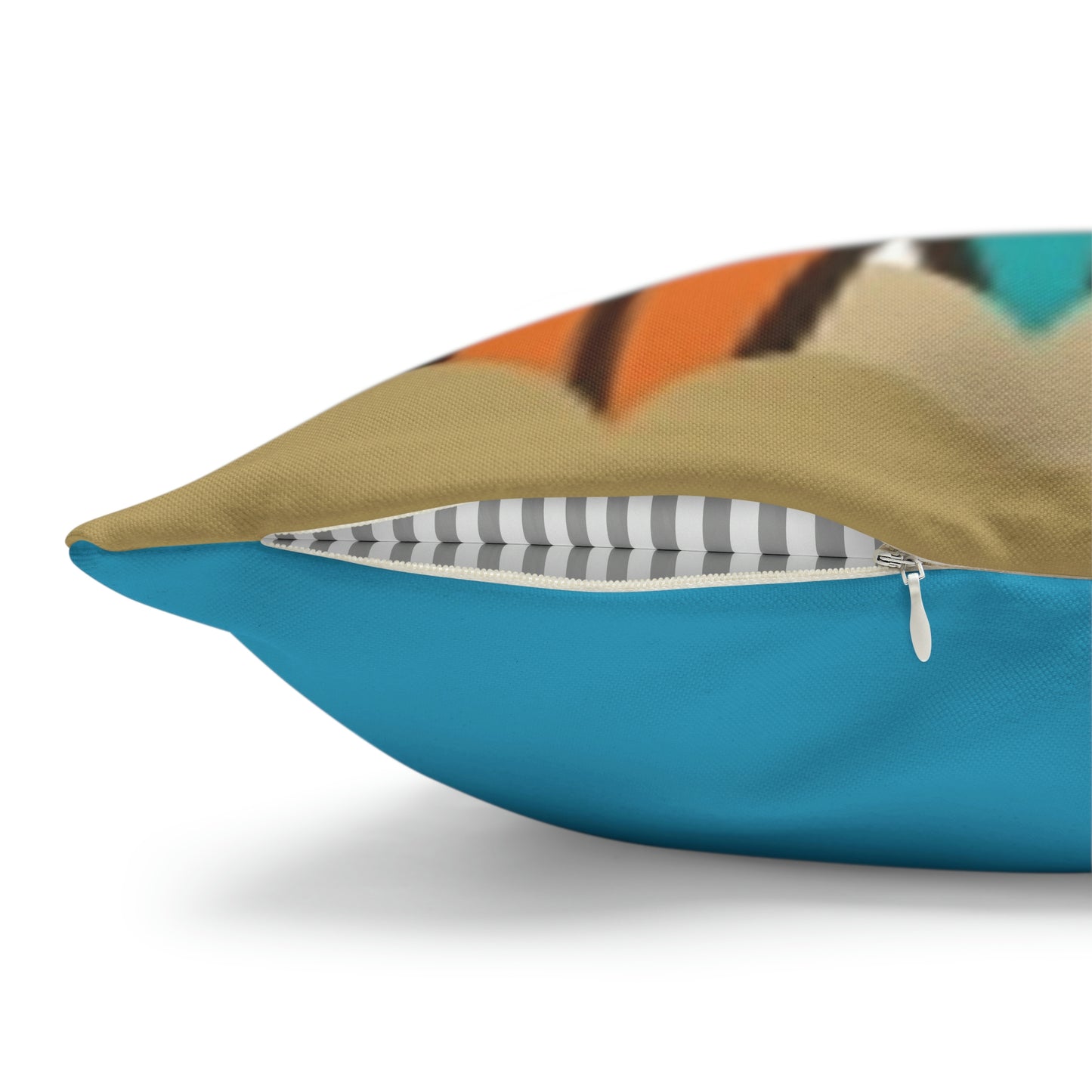 Turquoise Riding the wave Polyester Square Pillow | Spun Polyester Square Pillow Case | Surfboard | flower Décor pillow