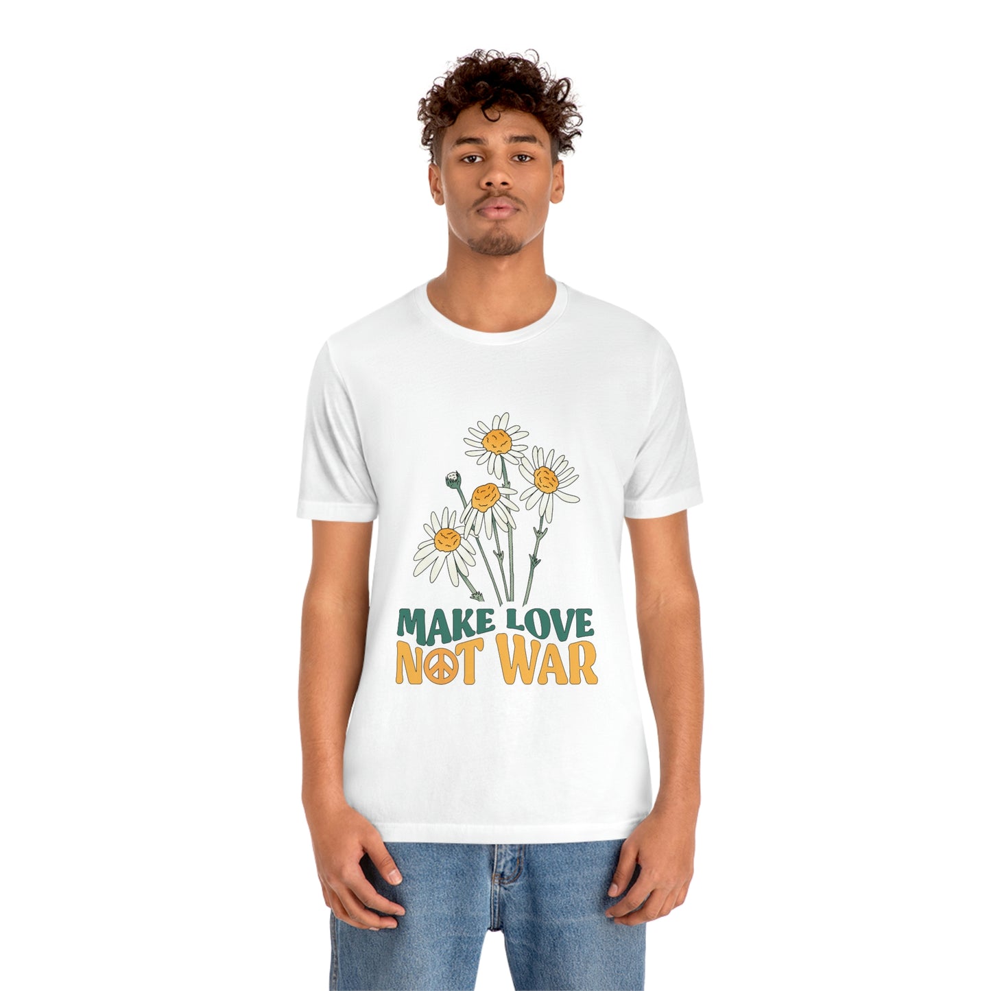 A Comfortable Tee Make Love Not War Unisex Jersey Short Sleeve Tee