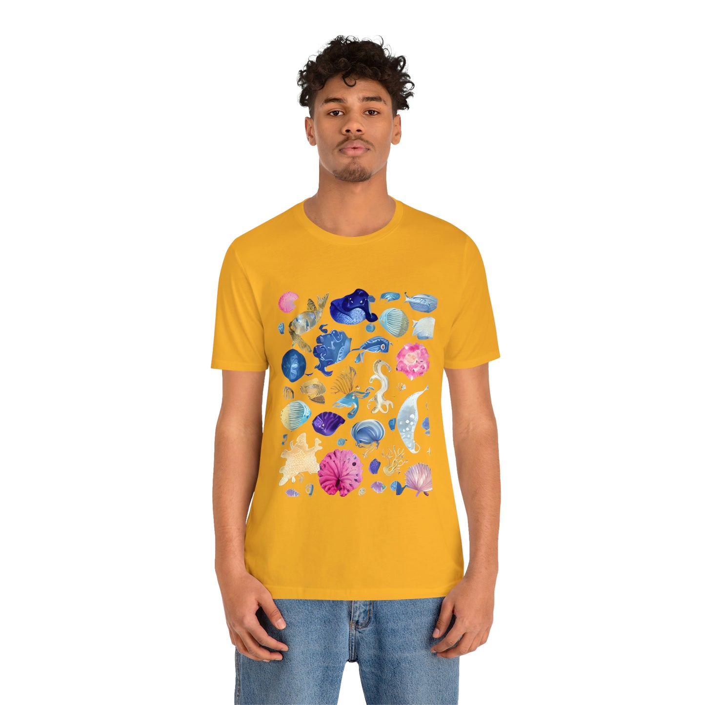 Watercolor Sea Creatures Tshirt Marine Life Ocean Conservation Environment Shirt Tropical Fish Coral Reef Octopus Jellyfish Turtle Shirt