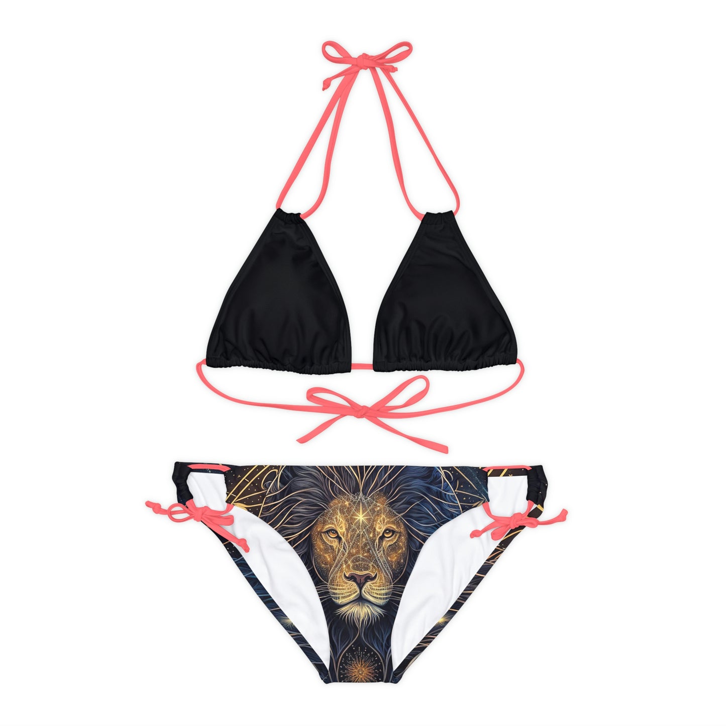 Hawaiian Lion Beach pattern Swimwear Beautiful for summer on the beach or pool side Strappy Bikini Set, Made in U.S.A