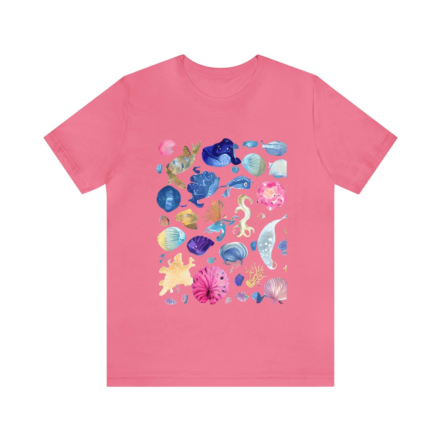 Watercolor Sea Creatures Tshirt Marine Life Ocean Conservation Environment Shirt Tropical Fish Coral Reef Octopus Jellyfish Turtle Shirt