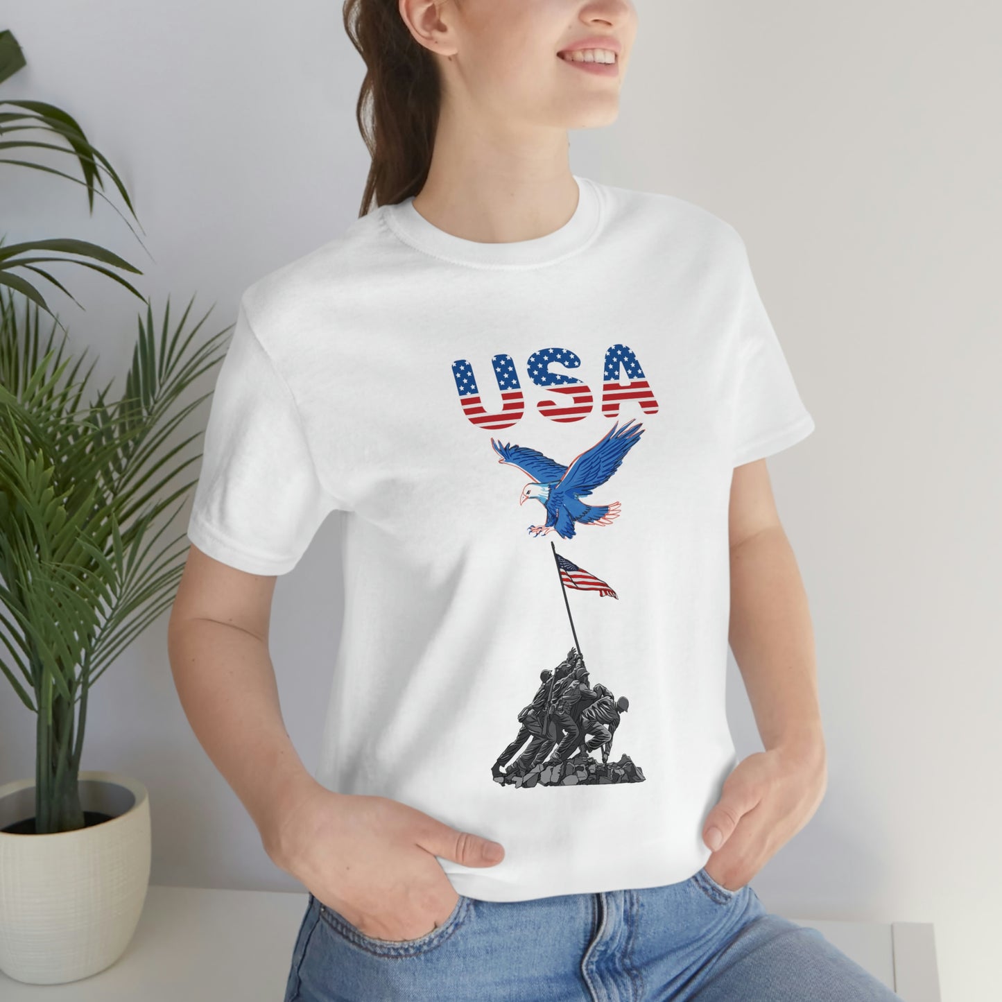 Happy 4th of July T-Shirt, USA Flag, Patriot Shirts, Unisex Jersey Short Sleeve Tee