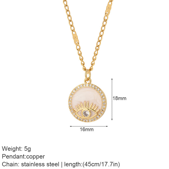 Mental Devil Blue Eyes Sun Necklace Women