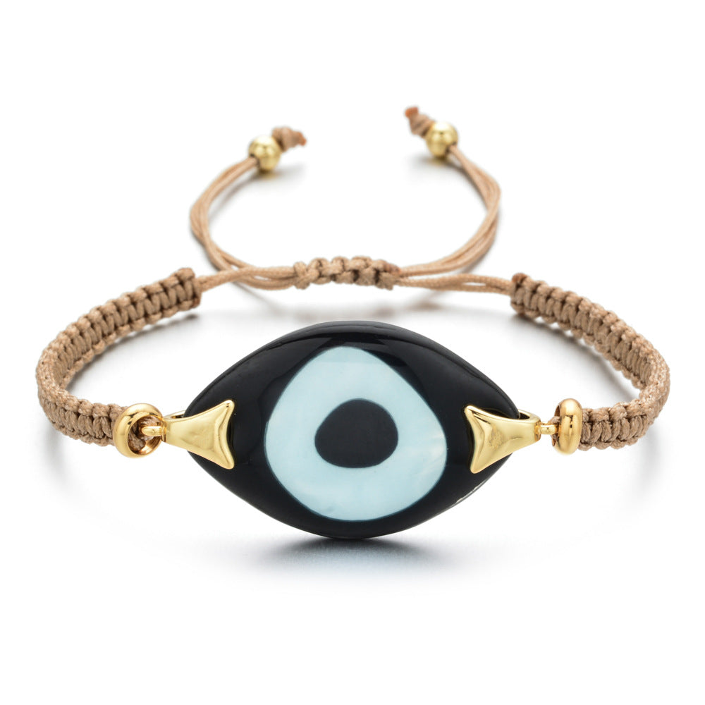 Turkish Demon Eye Totem Resin Hand Woven Bracelet