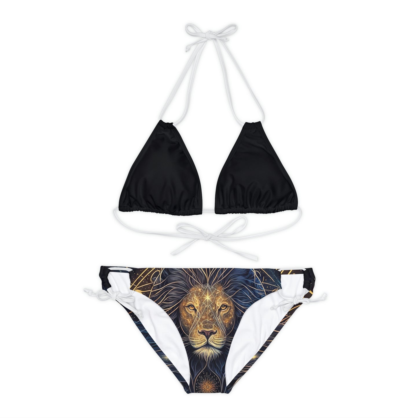 Hawaiian Lion Beach pattern Swimwear Beautiful for summer on the beach or pool side Strappy Bikini Set, Made in U.S.A