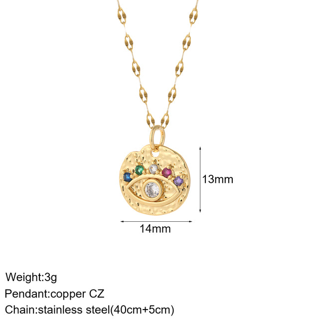 Mental Devil Blue Eyes Sun Necklace Women