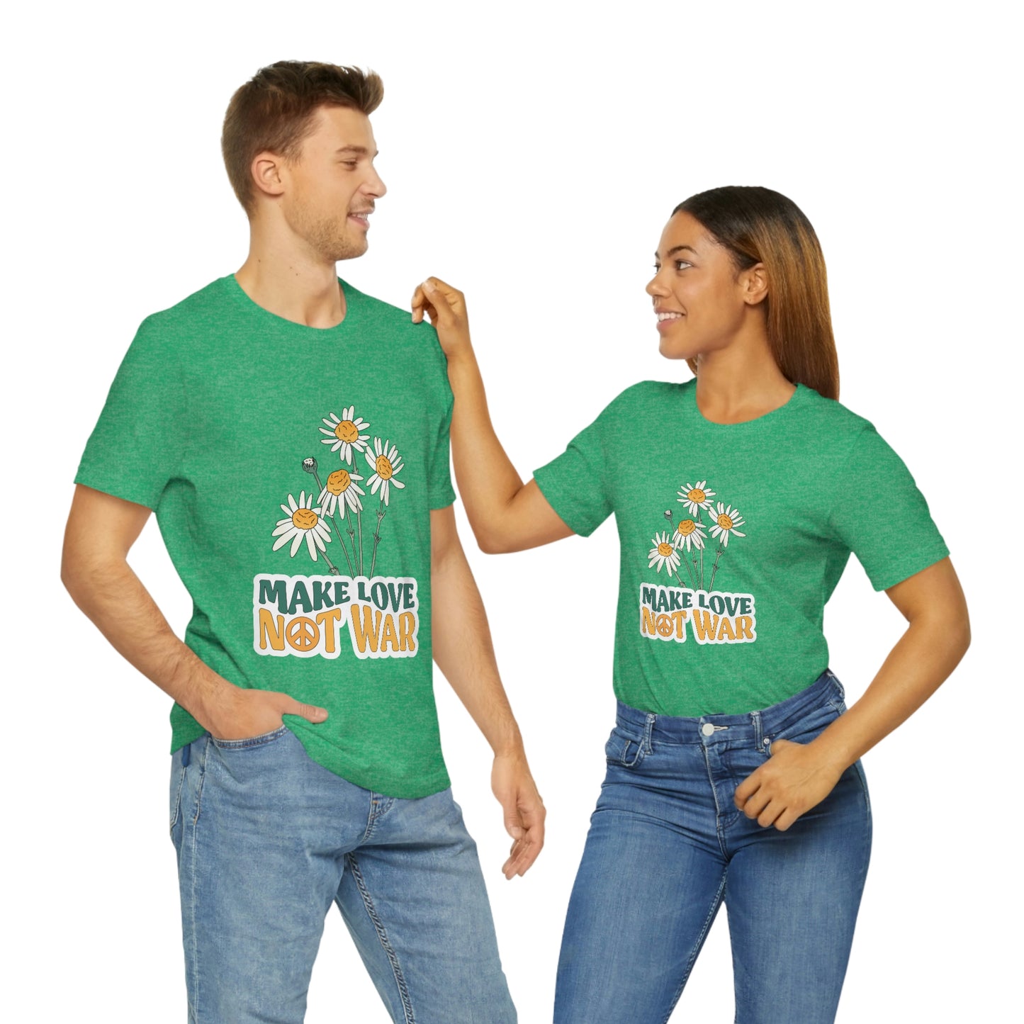 A Comfortable Tee Make Love Not War Unisex Jersey Short Sleeve Tee