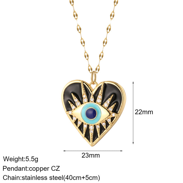 Mental Devil Blue Eyes Sun Necklace Women