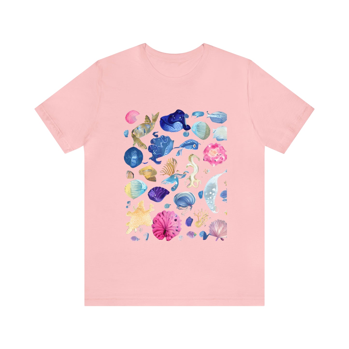 Watercolor Sea Creatures Tshirt Marine Life Ocean Conservation Environment Shirt Tropical Fish Coral Reef Octopus Jellyfish Turtle Shirt