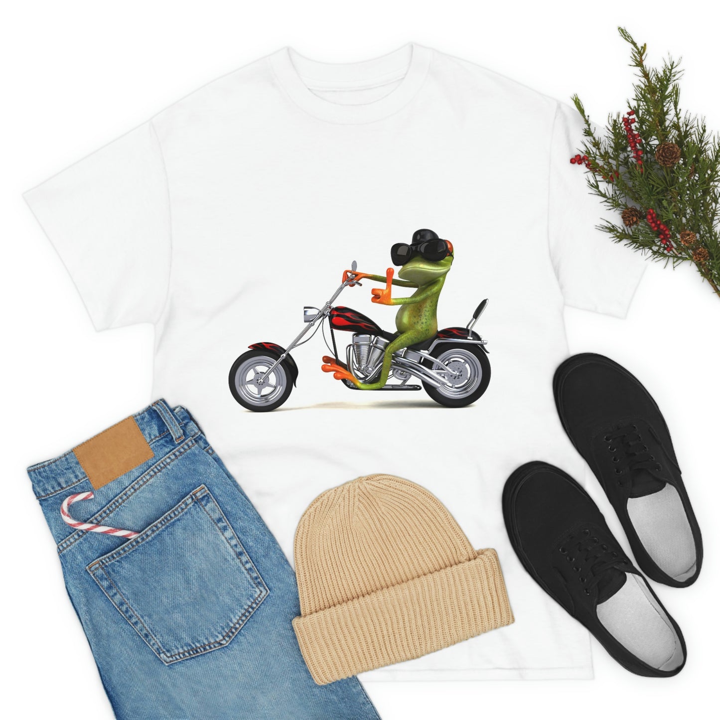 A Comfortable Tee Frog on Bike T-shirt - Men's Penny Farthing shirt - Animal Tshirt - Motorcycle Bike - Bike Frog Shirt - Animal Shirt - Bike Shirt - Frog Tshirt