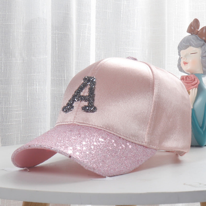 Summer Women's Sun Proof Peaked Sequined Letters All Match Student Baseball Sun Protection UV Protection Sun Hat