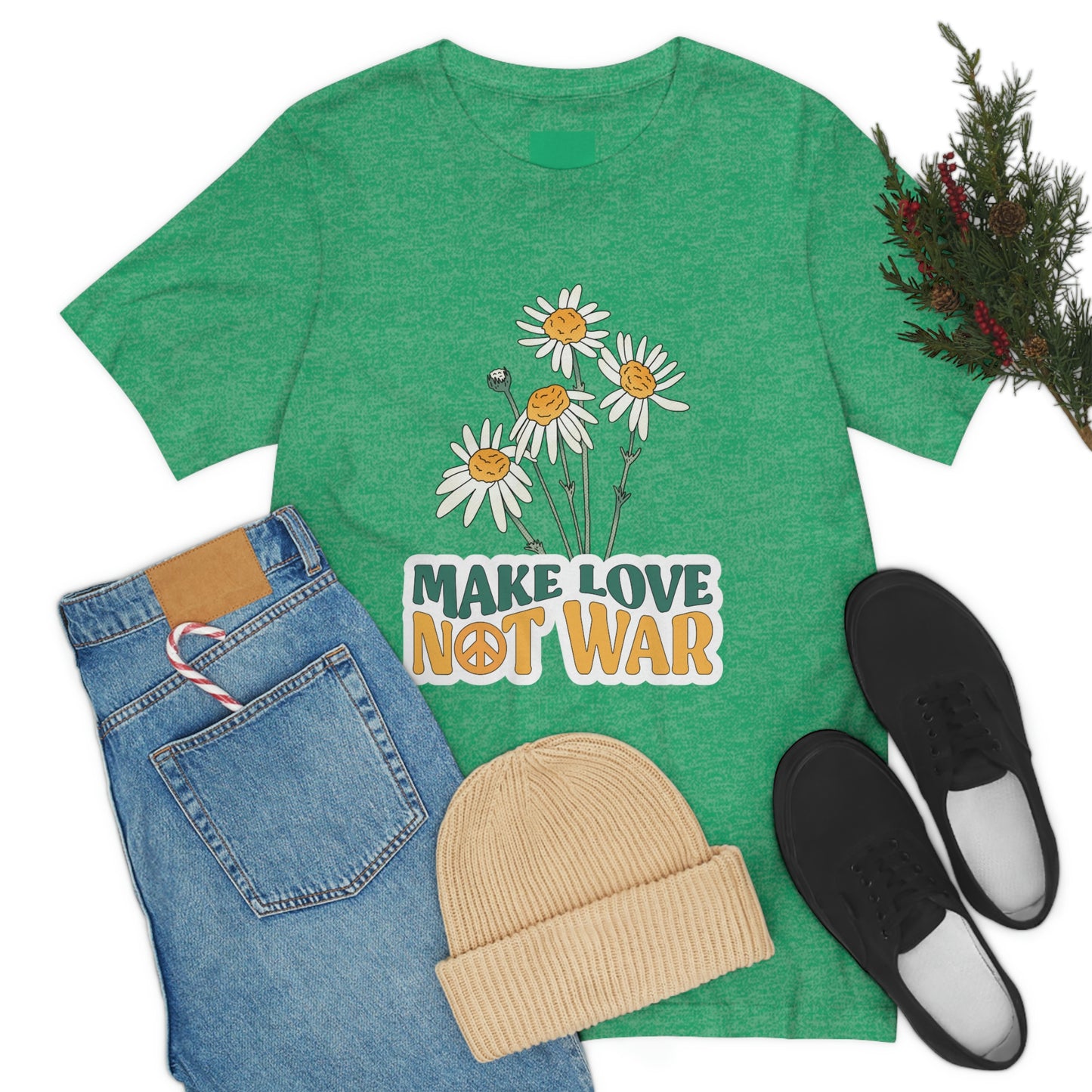 A Comfortable Tee Make Love Not War Unisex Jersey Short Sleeve Tee