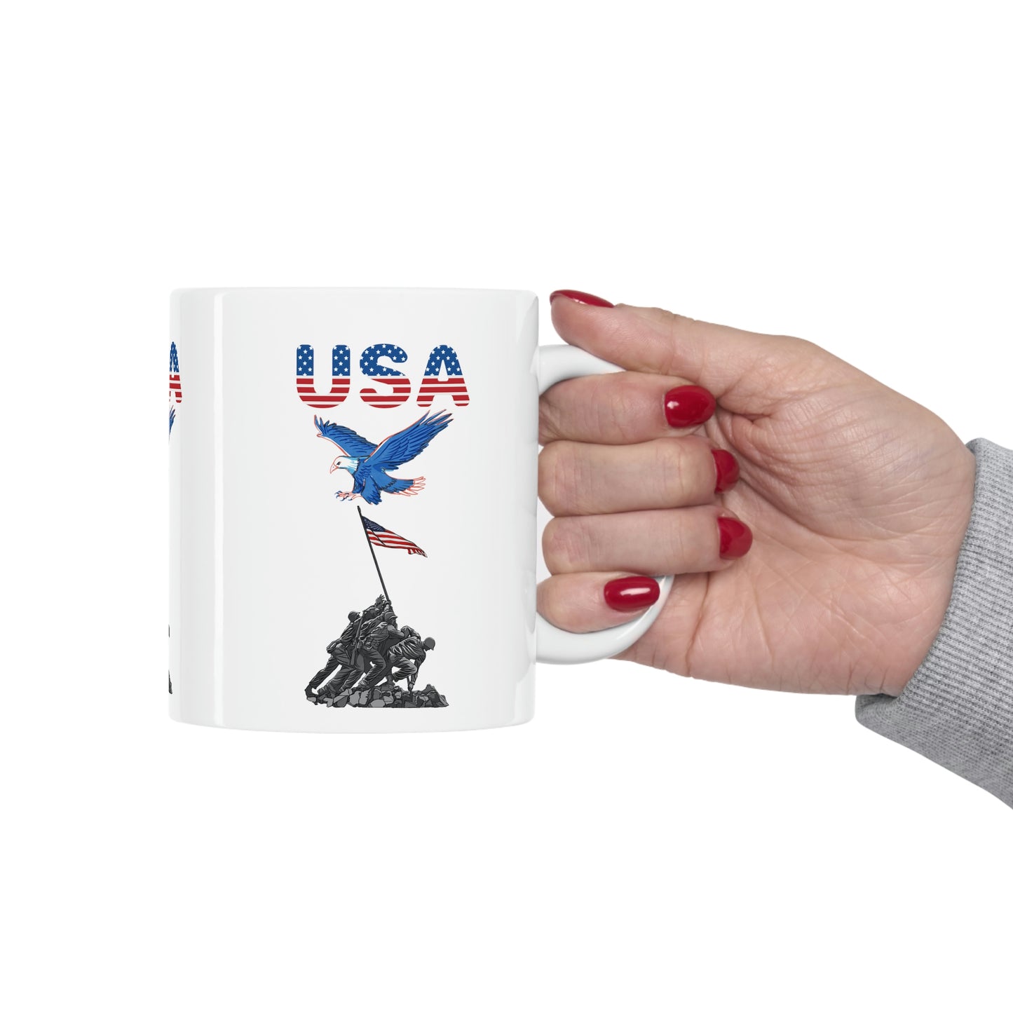 U.S.A flag Freedom coffee Tea Ceramic Mug 11oz, Great Gift, Independence day , chocolate lovers