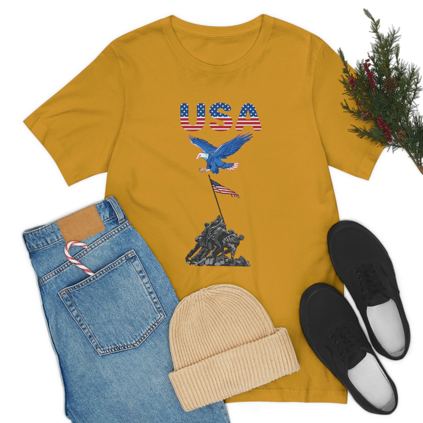 Happy 4th of July T-Shirt, USA Flag, Patriot Shirts, Unisex Jersey Short Sleeve Tee