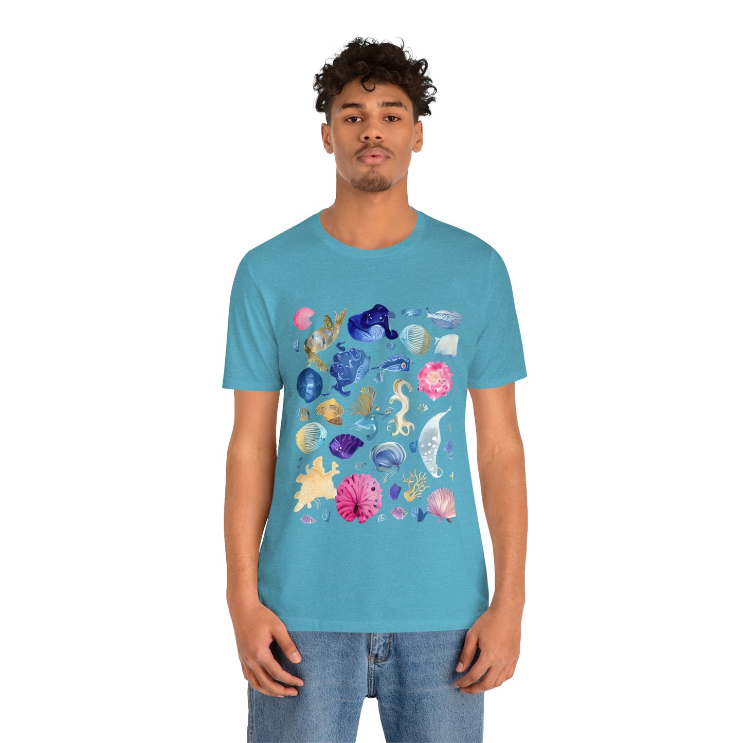 Watercolor Sea Creatures Tshirt Marine Life Ocean Conservation Environment Shirt Tropical Fish Coral Reef Octopus Jellyfish Turtle Shirt
