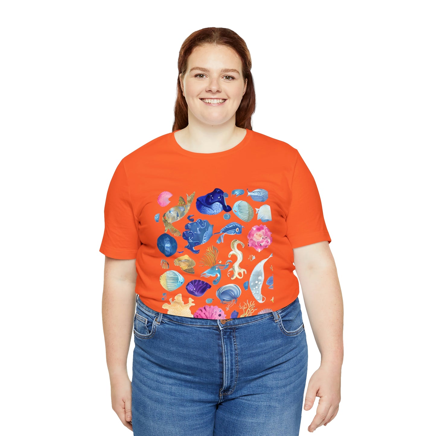 Watercolor Sea Creatures Tshirt Marine Life Ocean Conservation Environment Shirt Tropical Fish Coral Reef Octopus Jellyfish Turtle Shirt