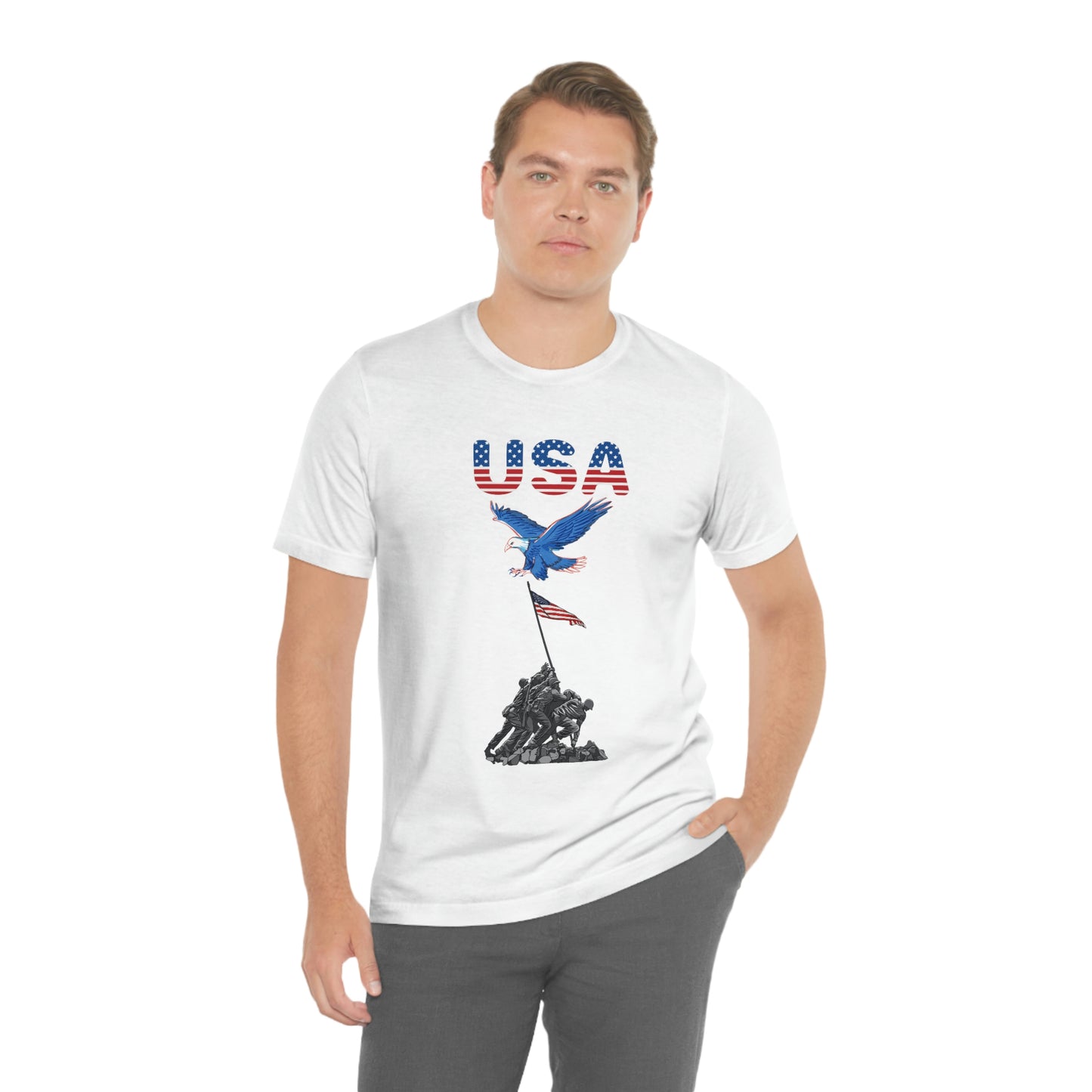 Happy 4th of July T-Shirt, USA Flag, Patriot Shirts, Unisex Jersey Short Sleeve Tee