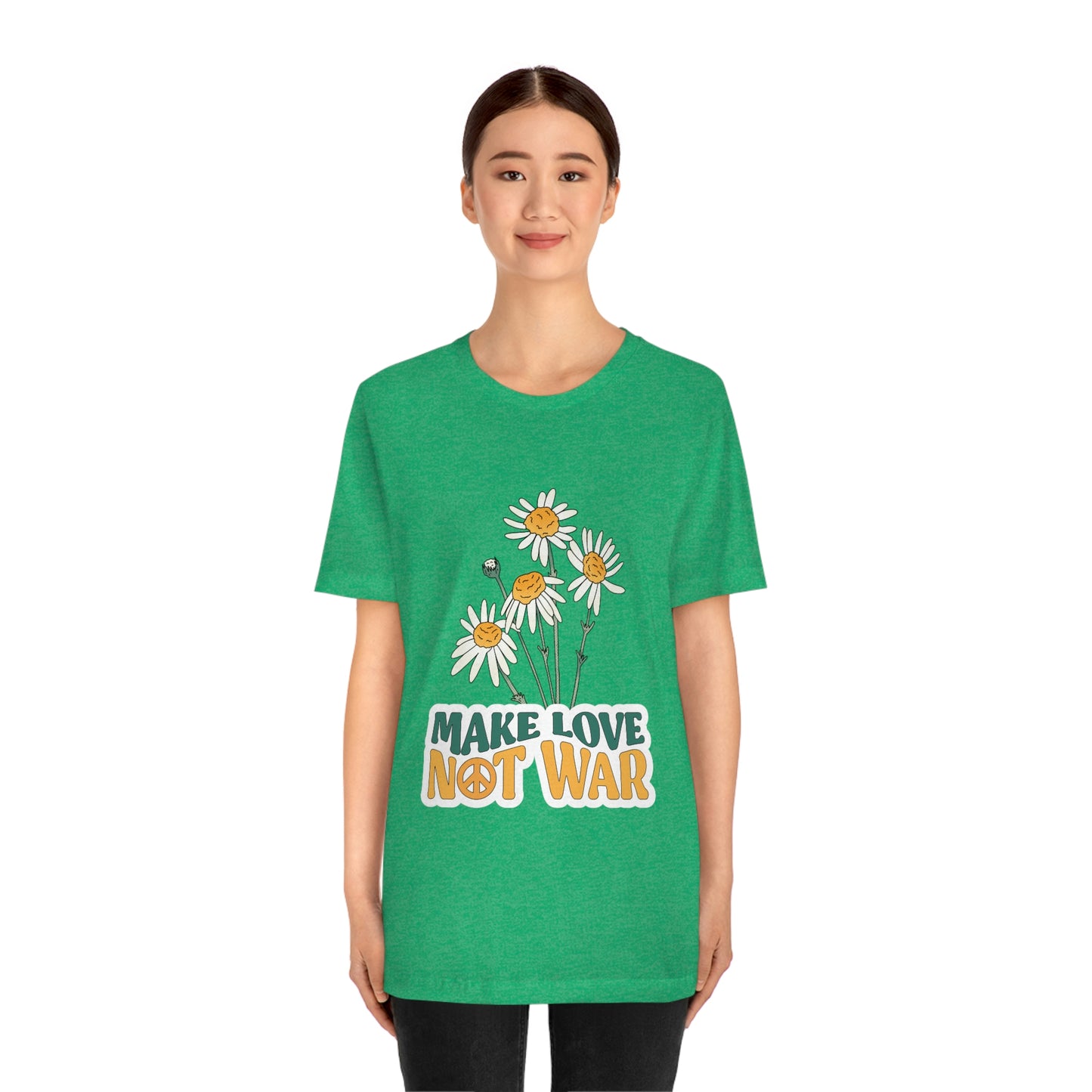 A Comfortable Tee Make Love Not War Unisex Jersey Short Sleeve Tee