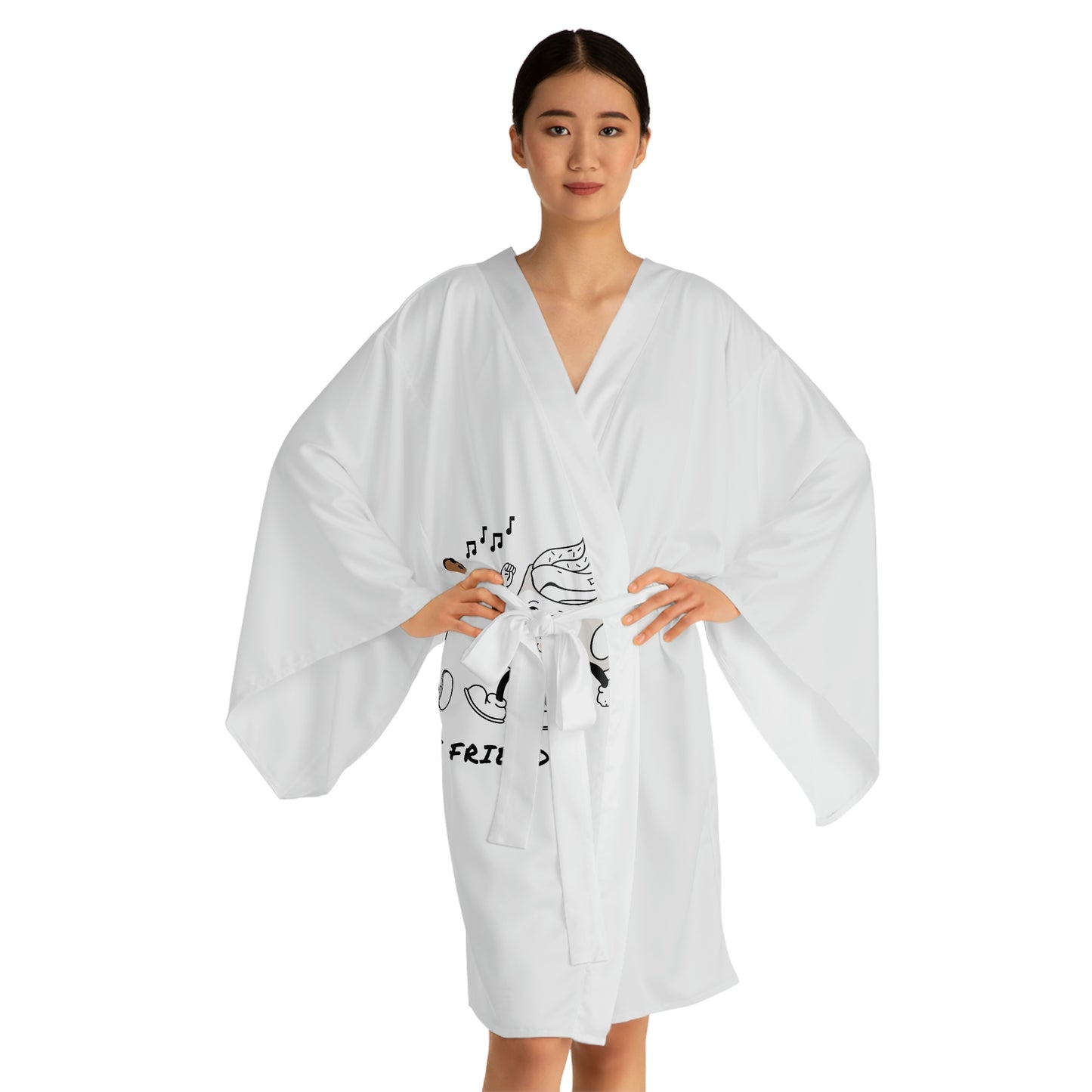 Show Some Love with Our 'Best Friend' Long Sleeve Kimono Robe - Perfect for Relaxing in Style!