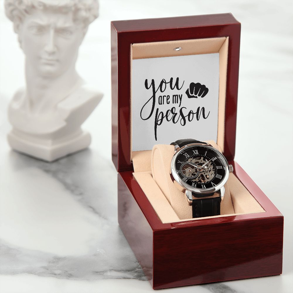 Uniquely Personalized Men's Openwork Watch: A Timeless Anniversary and Father's Day Memento